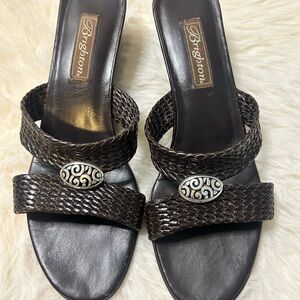 Brighton Dark Brown Denise Woven Sandals Size 9